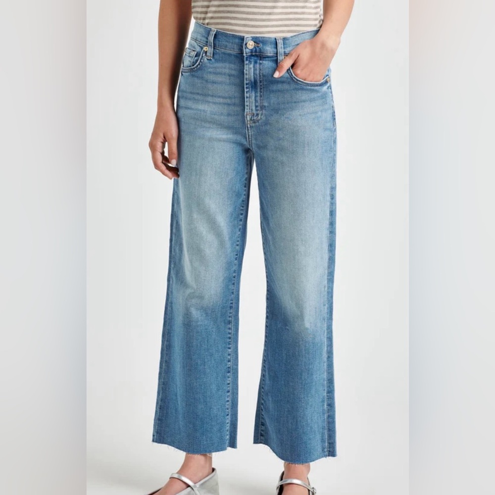 Splendid High Waist Crop Wide Leg Jeans in Light Wash, Size 28, New with tags